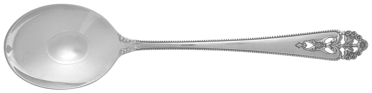 Queen's Lace (Sterling, 1949) Round Bowl Soup Spoon (Cream Soup) by International Silver-1