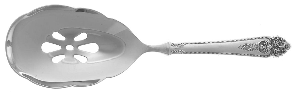 Queen's Lace (Sterling, 1949) Pierced Casserole Spoon with Stainless Bowl by International Silver-1