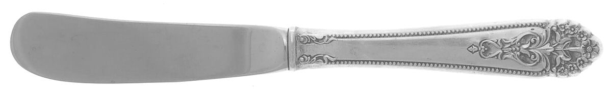 Queen's Lace (Sterling, 1949) Butter Spreader Hollow Hdl-Paddle/Stainless Blade by International Silver-1