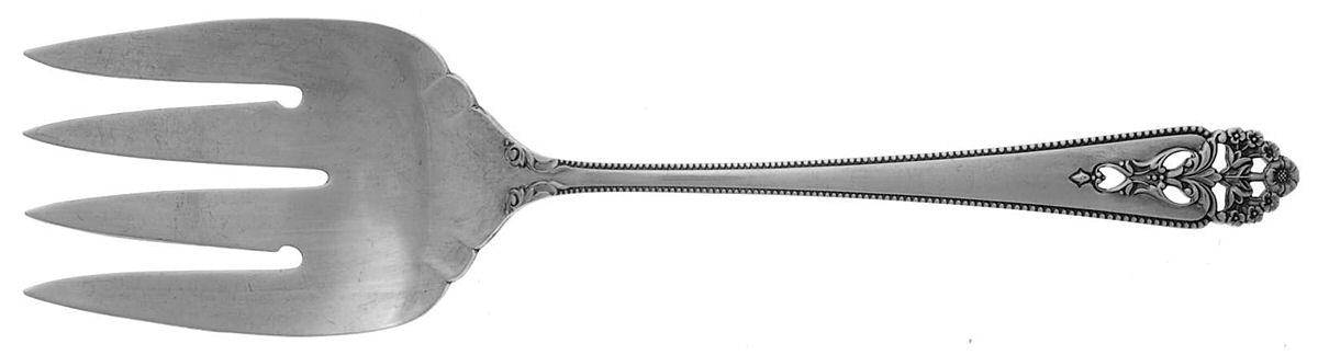 Queen's Lace (Sterling, 1949) Solid Salad Serving Fork by International Silver-1
