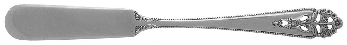 Queen's Lace (Sterling, 1949) Flat Handle Butter Spreader by International Silver-1