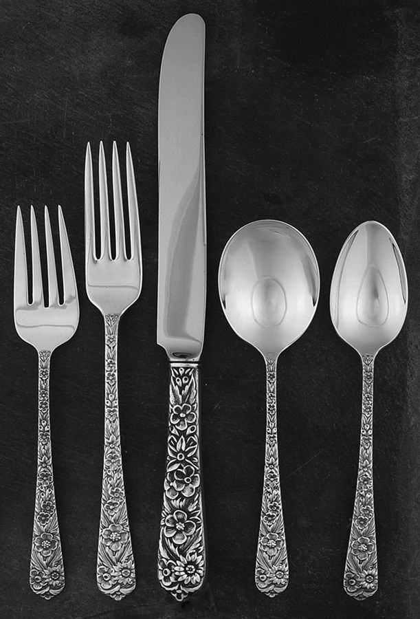 Radiant Rose (Sterling, 1938) 5 Piece Place Size Setting by International Silver-1