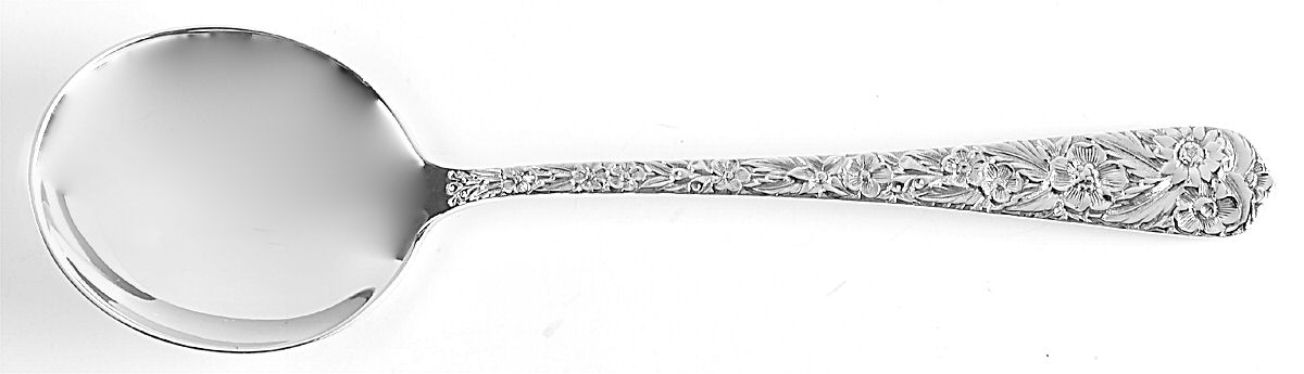 Radiant Rose (Sterling, 1938) Round Bowl Soup Spoon (Gumbo) by International Silver-1