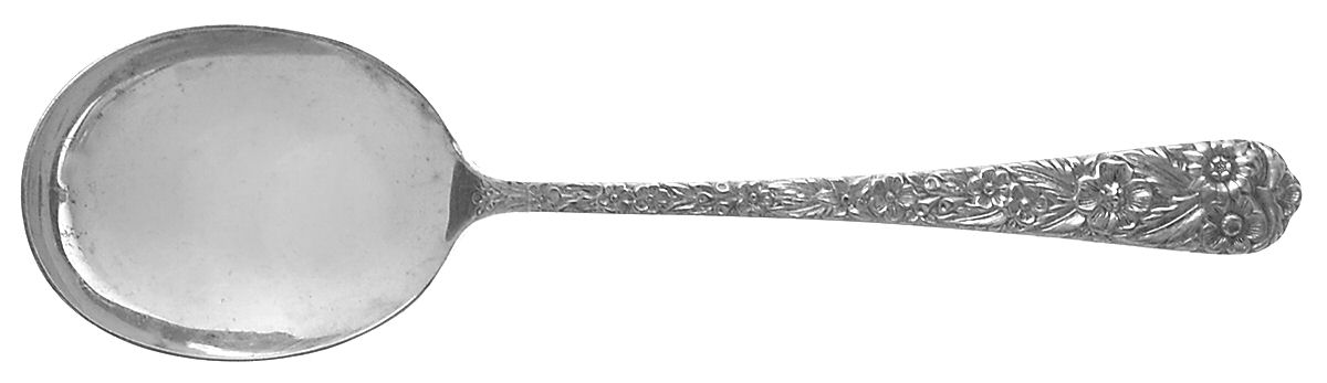 Radiant Rose (Sterling, 1938) Round Bowl Soup Spoon (Cream Soup) by International Silver-1