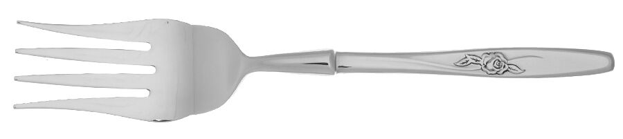 Random Rose (Stainless) Cold Meat Fork Large, Stainless Tines HC by International Silver-1