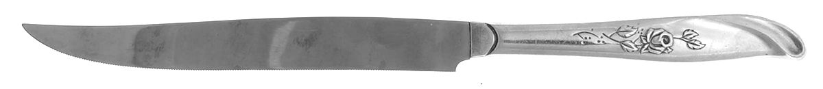 Random Rose (Silverplate, 1960) Small Steak Carving Knife with Stainless Blade by International Silver-1