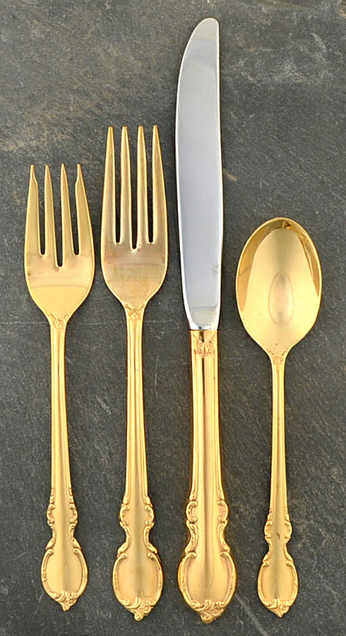 Reflection (Gold Electroplate, 1959) 4 Piece Place Setting by International Silver-1