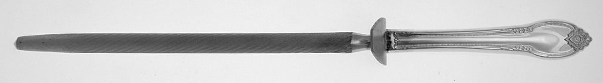 Remembrance (Silverplate, 1948) Large Roast Knife Sharpener wSteel Rod by International Silver-1