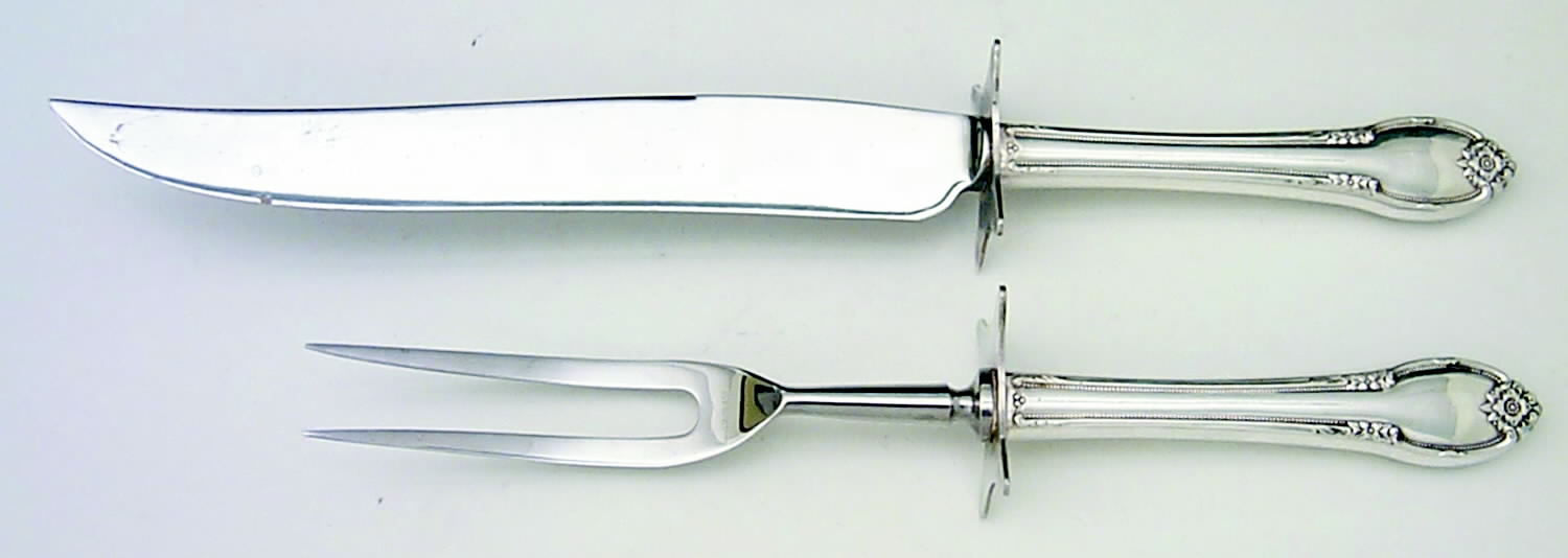 Remembrance (Silverplate, 1948) Large 2-Piece Roast Carving Set w/Stainless Blade by International Silver-1