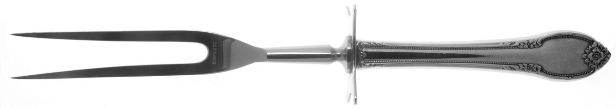 Remembrance (Silverplate, 1948) Large Stainless-Prong Roast Carving Fork by International Silver-1