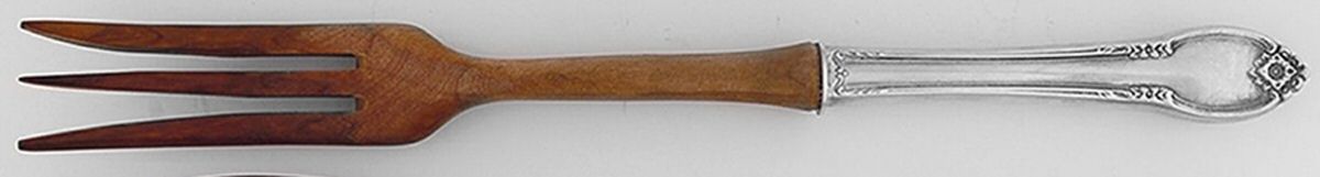 Remembrance (Silverplate, 1948) Salad Serving Fork with Wooden Prongs by International Silver-1