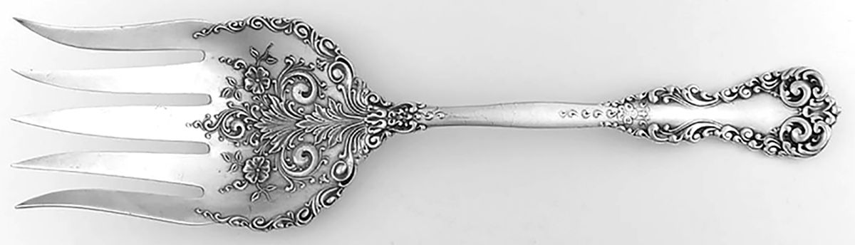 Revere (Sterling, 1898, No Monograms) Vegetable Serving Fork (Solid) by International Silver-1