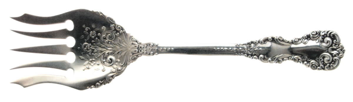 Revere (Sterling, 1898, No Monograms) Large Solid Tined Sardine Serving Fork by International Silver-1