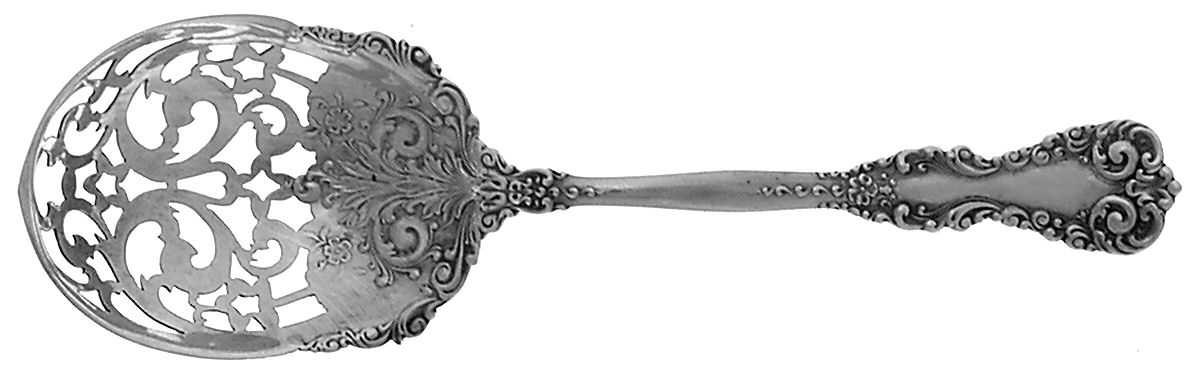 Revere (Sterling, 1898, No Monograms) Pierced Nut Serving Spoon by International Silver-1