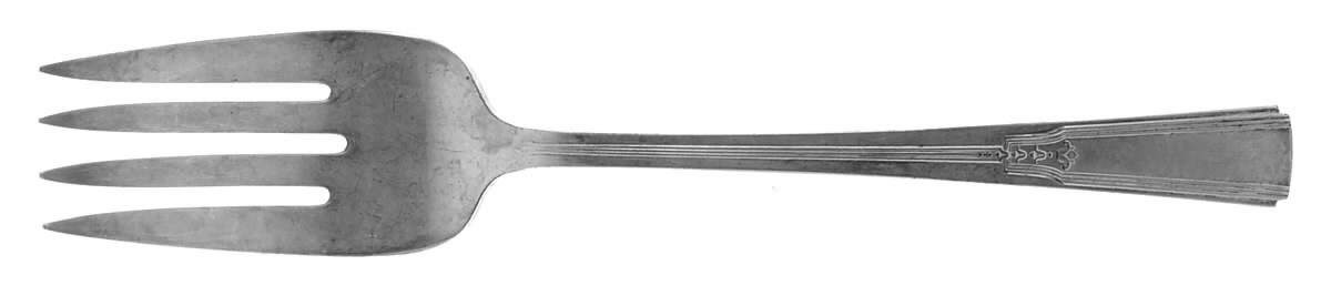 Revelation I (Silverplate, 1938) Medium Solid Cold Meat Serving Fork by International Silver-1