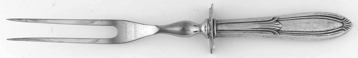 Rhapsody-Old (Sterling, 1931, No Monograms) Small Carving Fork W/Sterling Guard by International Silver-1