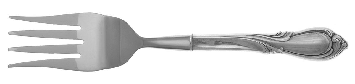Rhapsody-New (Sterling, 1957) Cold Meat Fork Large, Stainless Tines HC by International Silver-1