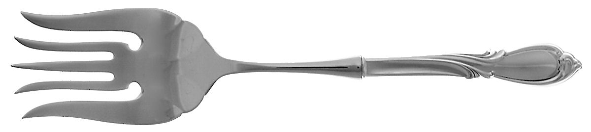 Rhapsody-New (Sterling, 1957) Large Stainless-Tine Cold Meat Serving Fork by International Silver-1