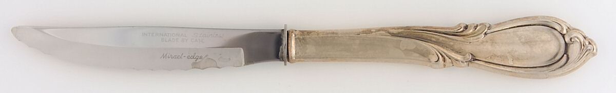 Rhapsody-New (Sterling, 1957) Individual Steak Knife Hollow Handle Serrate Blade by International Silver-1