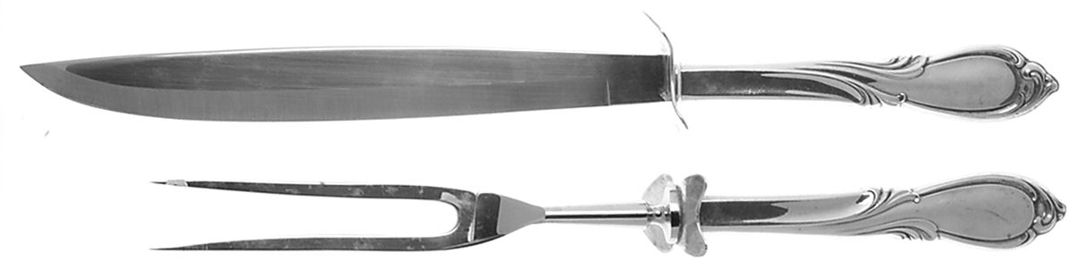 Rhapsody-New (Sterling, 1957) Large 2-Piece Roast Carving Set w/ Stainless Blade by International Silver-1