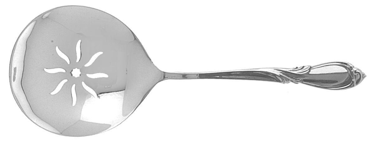 Rhapsody-New (Sterling, 1957) Small Pierced Nut Serving Spoon by International Silver-1