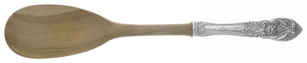 Richelieu (Sterling, 1935) Salad Serving Spoon Wooden Bowl by International Silver-1