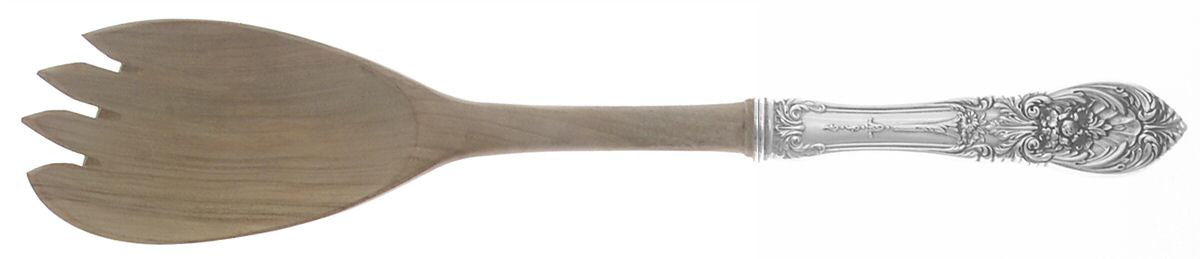 Richelieu (Sterling, 1935) Salad Serving Fork Wooden Prongs by International Silver-1