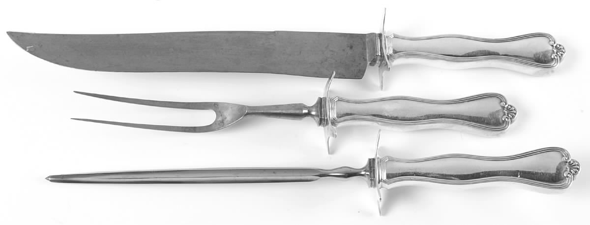Richmond (Sterling, 1910) Large 3-Piece Roast Carving Set w/ Stainless Blade by International Silver-1