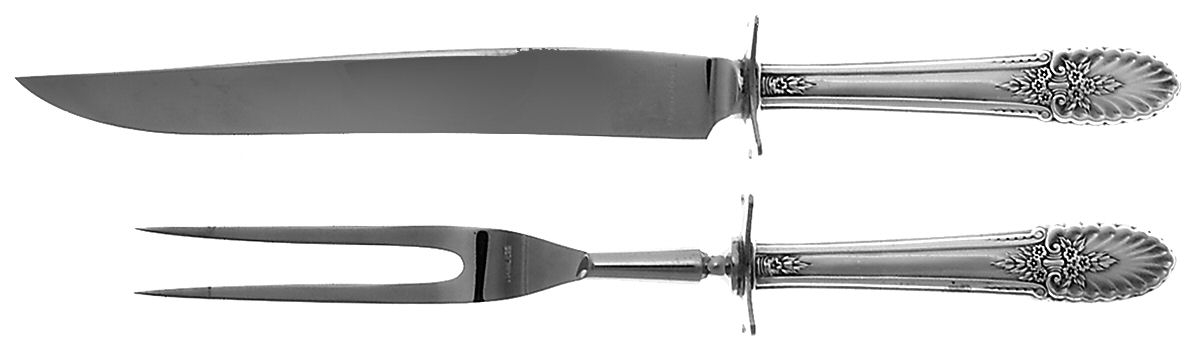 Riviera (Sterling, 1936) Small Stainless Blade 2-Piece Steak Carving Set by International Silver-1