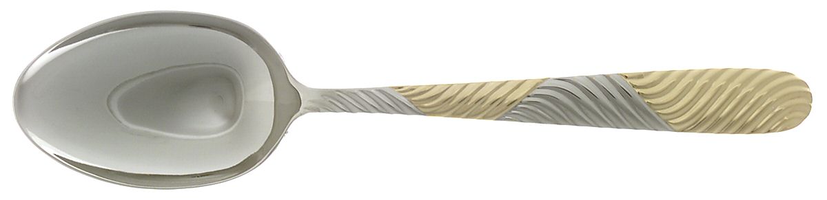 Riviera (Stainless, Gold Accent) Tablespoon (Serving Spoon) by International Silver-1