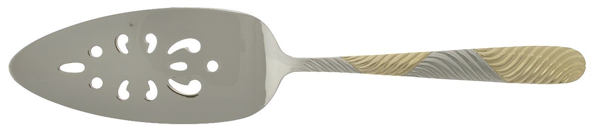 Riviera (Stainless, Gold Accent) Pierced All Stainless Pie Server by International Silver-1