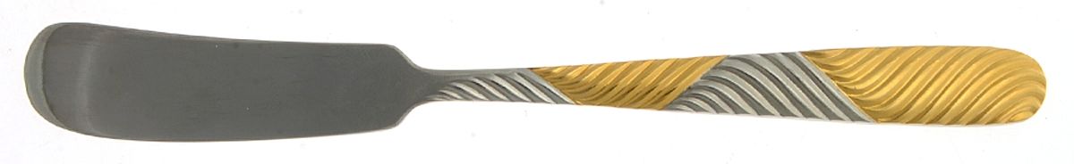 Riviera (Stainless, Gold Accent) Flat Handle Master Butter Knife by International Silver-1