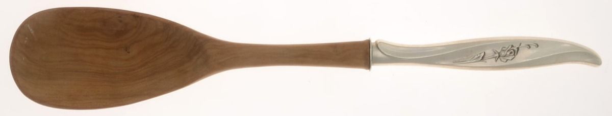 Rose Ballet (Sterling, 1962) Salad Serving Spoon Wooden Bowl by International Silver-1