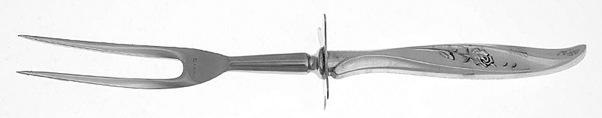 Rose Ballet (Sterling, 1962) Large Stainless-Prong Roast Carving Fork by International Silver-1