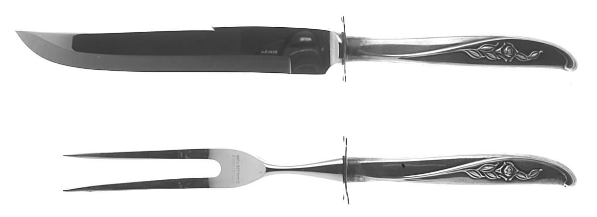 Rose Ballet (Sterling, 1962) Small Stainless Blade 2-Piece Steak Carving Set by International Silver-1