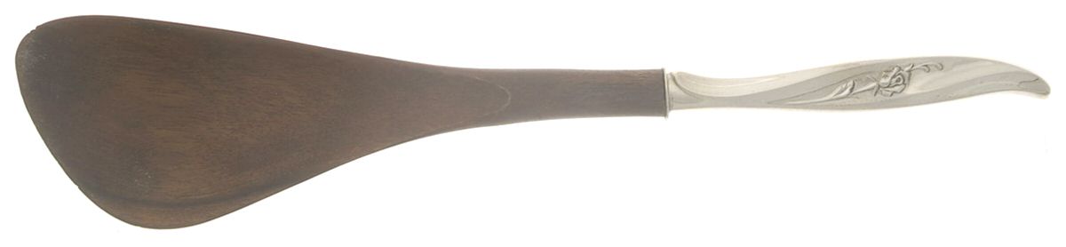 Rose Ballet (Sterling, 1962) Salad Serving Spoon with Wooden Bowl by International Silver-1