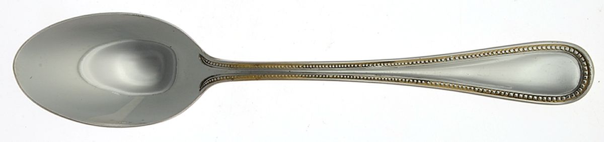 Royal Bead Gold (Stainless, Gold Accent) Oval Place Soup Spoon by International Silver-1