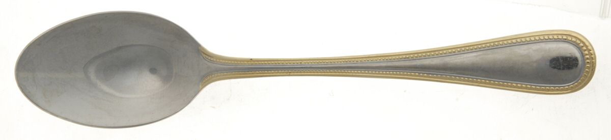 Royal Bead Gold (Stainless, Gold Accent) Place/Oval Soup Spoon by International Silver-1