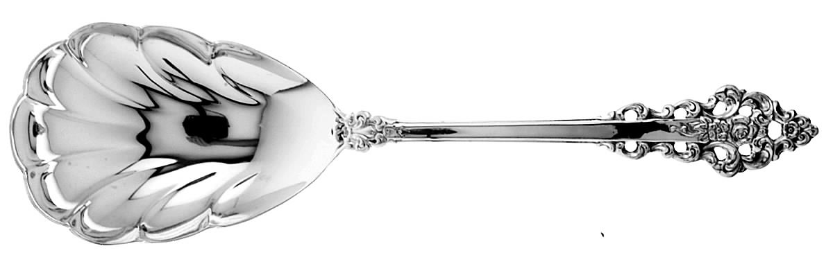 Rochambeau (Silverplate, 1976) Solid Shell Casserole Spoon by International Silver-1