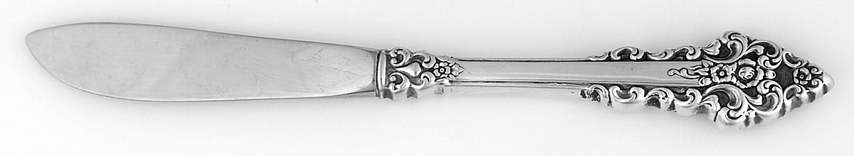 Rochambeau (Silverplate, 1976) Modern Hollow Butter Spreader (Stainless) by International Silver-1