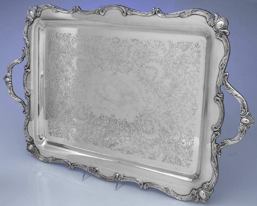Rochelle (Silverplate, Hollowware) Large Silverplate Waiter Tray by International Silver-1