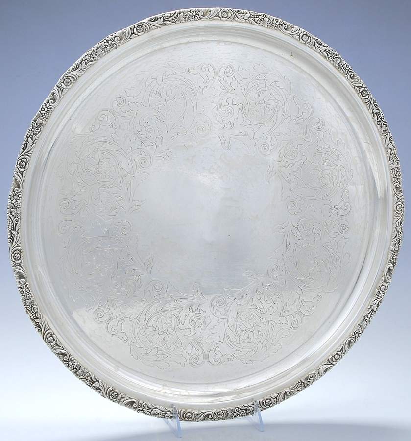 Rococo (Silverplate, Hollowware) 17" Round Tray by International Silver-1