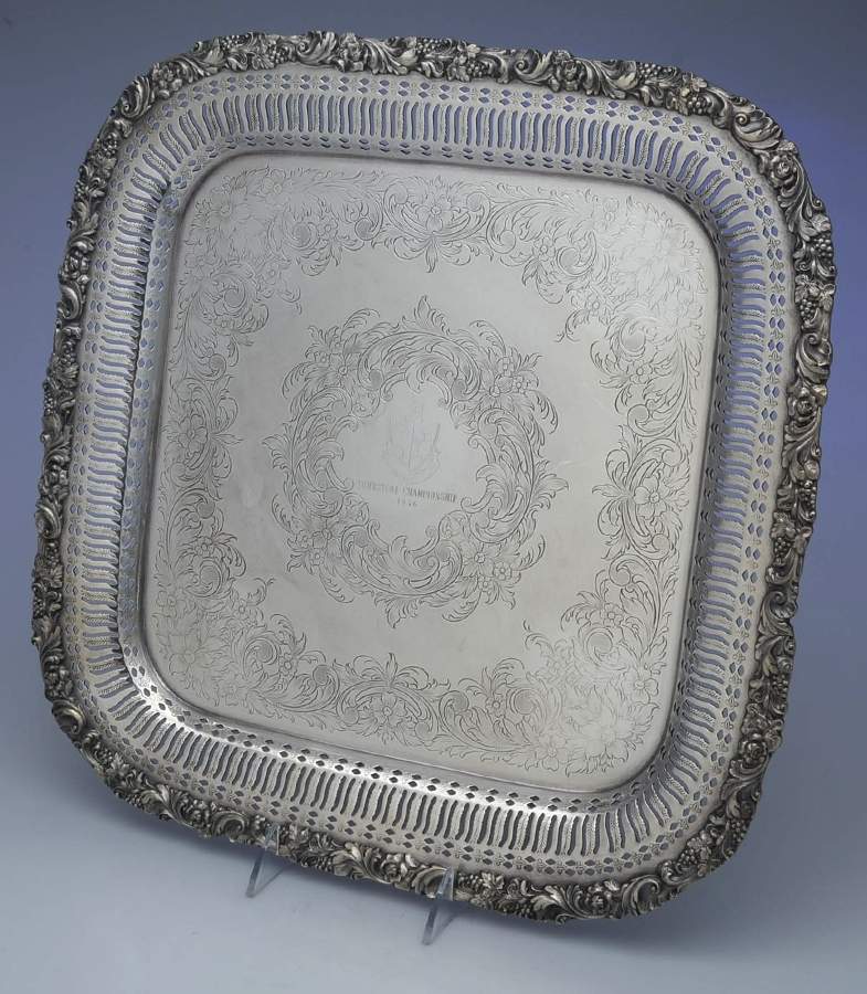 Rococo (Silverplate, Hollowware) 15" Square Tray by International Silver-1