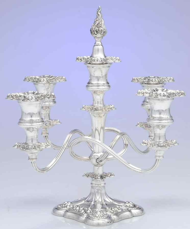 Rococo (Silverplate, Hollowware) 13" 5 Light Candelabra by International Silver-1