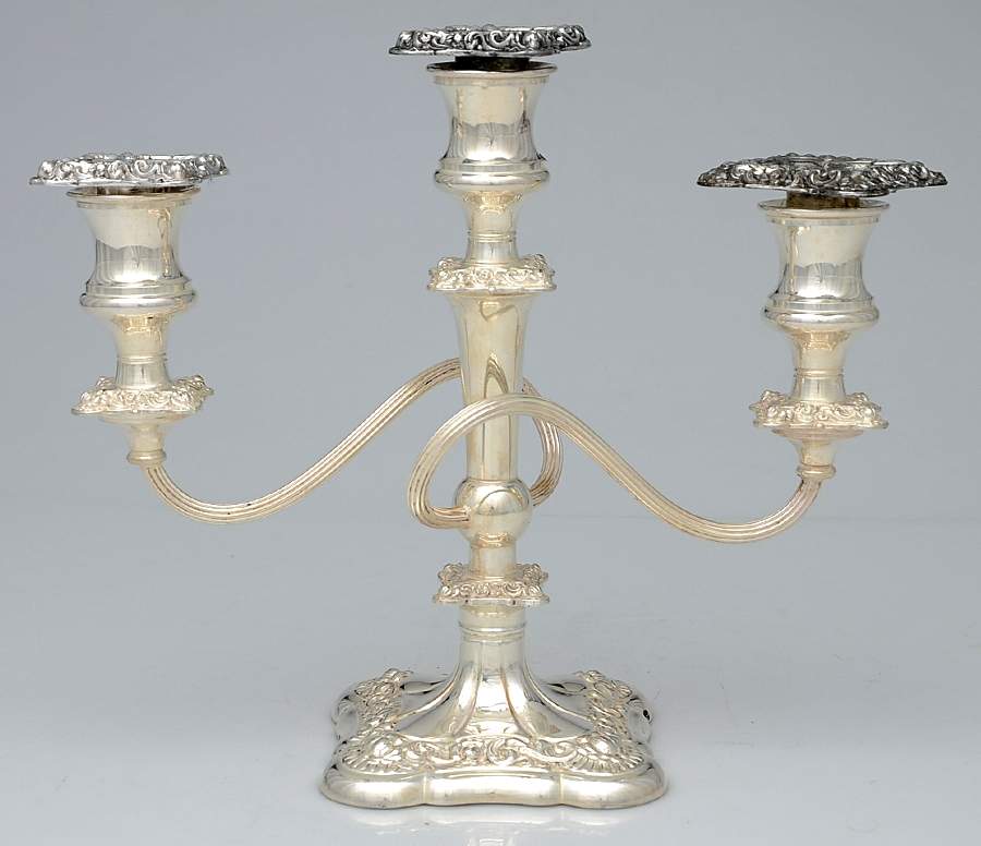 Rococo (Silverplate, Hollowware) Medium 3-Light Candelabra by International Silver-1