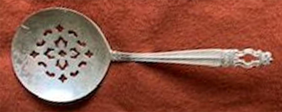 Royal Danish (Sterling, 1939) Solid Bon Bon Spoon with Pierced Bowl by International Silver-1