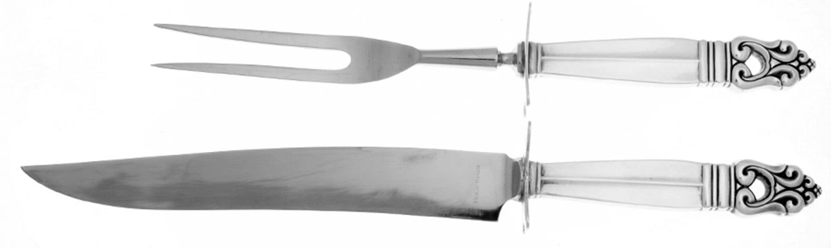 Royal Danish (Sterling, 1939) Small 2-Piece Steak Carving Set w/Stainless Blade by International Silver-1