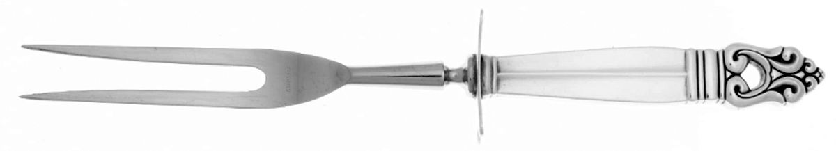 Royal Danish (Sterling, 1939) Small Steak Carving Fork with Stainless Prongs by International Silver-1