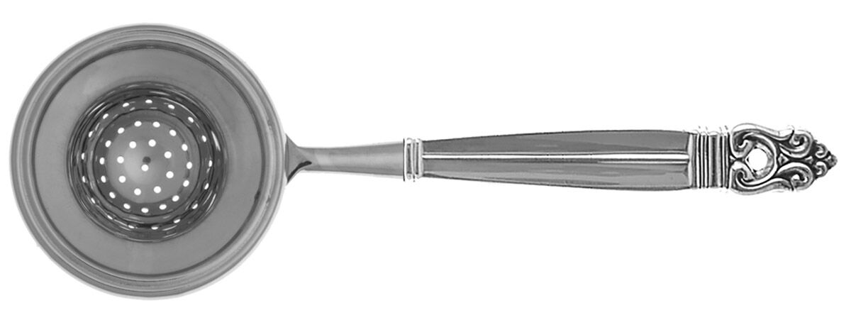 Royal Danish (Sterling, 1939) Tea Strainer Overcup Serving-Stainless Bowl HC by International Silver-1