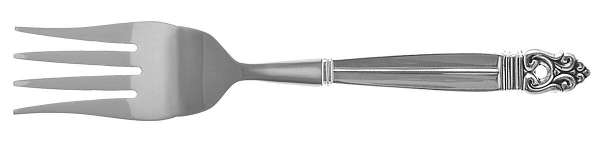 Royal Danish (Sterling, 1939) Cold Meat Fork Large, Stainless Tines HC by International Silver-1